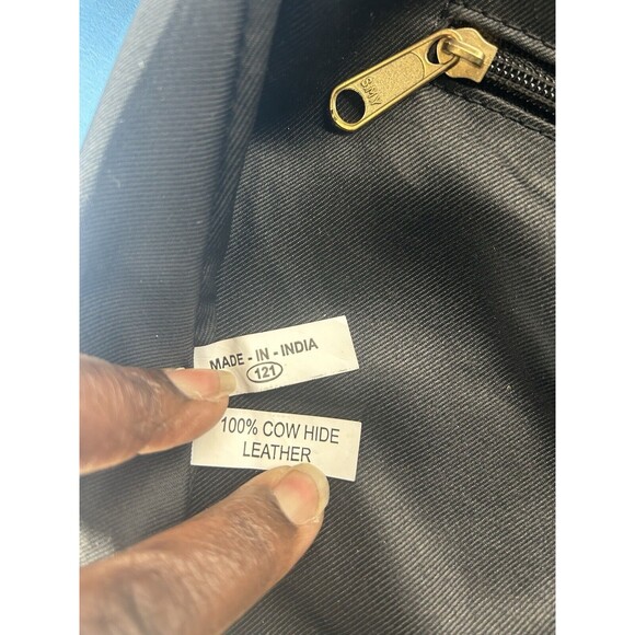 Great American Leather Works Black Leather Crossbody Shoulder Bag Classic Medium - Picture 7 of 9